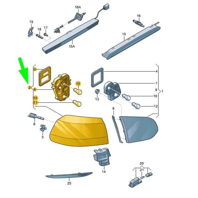 NEW VW GOLF MK6 REAR RIGHT OUTER TAILLIGHT 5K0945096M