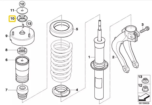 NEW BMW X5 E70 FRONS SHOCK UPPER SHOCK MOUNTING RUBBER 31336776390 ORIGINAL