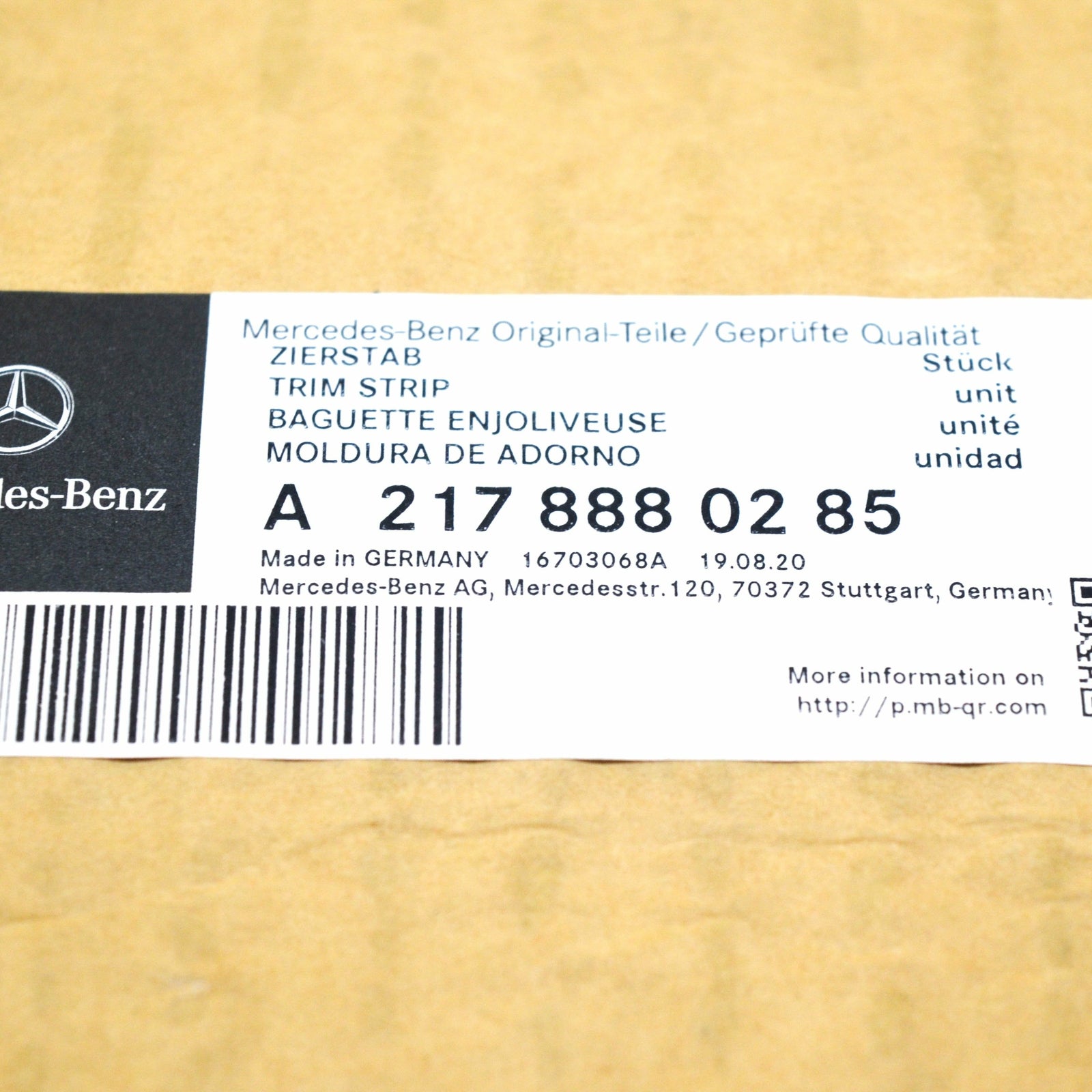 new mb s c217 front radiator grille right decorative strip a2178880285 original