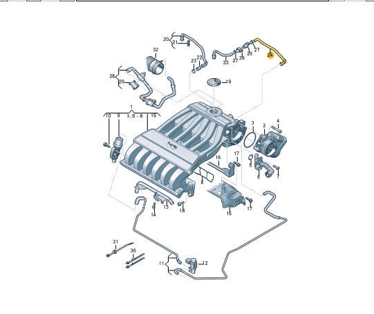 NEW VW TOUAREG 7L INTAKE MANIFOLD CONNECTING HOSE PIPE 7L6133366L