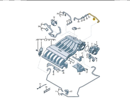 NEW VW TOUAREG 7L INTAKE MANIFOLD CONNECTING HOSE PIPE 7L6133366L