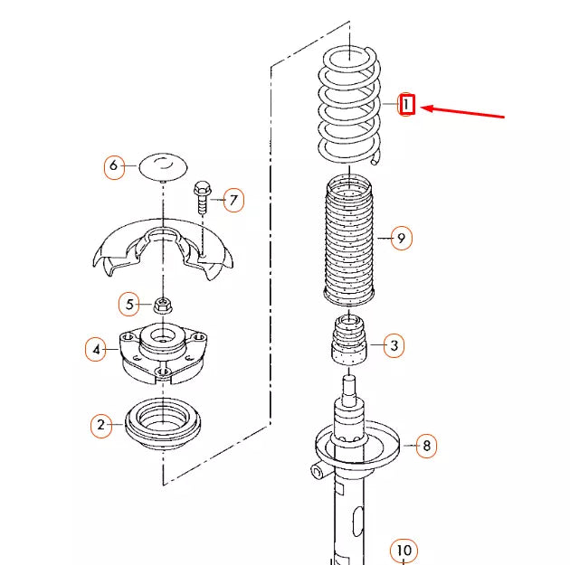 NEW AUDI A3 8P FRONT COIL SPRING 1K0411105AP ORIGINAL