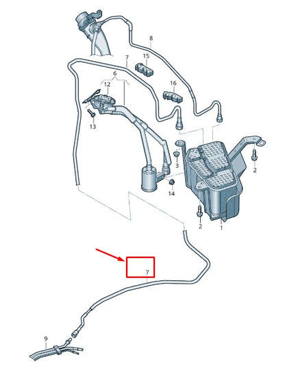 NEW AUDI Q5 FY ACTIVATED CHARCOAL CONTAINER BREATHER LINE 80A201991M