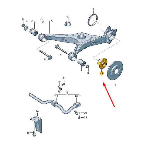 NEW VW TRANSPORTER T5 REAR WHEEL HUB WITH BEARING 7H0401611H ORIGINAL