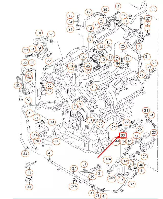 NEW AUDI RS4 AVANT QUATTRO B6 ENGINE RADIATOR COOLANT HOSE 8D0121101AG ORIGINAL