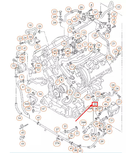NEW AUDI RS4 AVANT QUATTRO B6 ENGINE RADIATOR COOLANT HOSE 8D0121101AG ORIGINAL