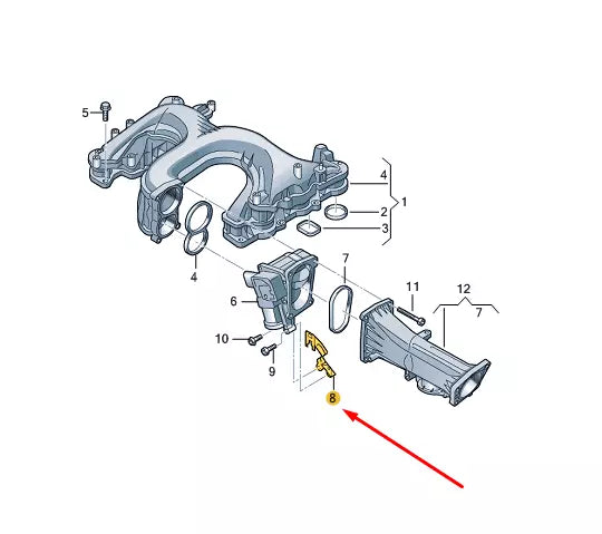 NEW VW TOUAREG 7P MK2 THROTTLE VALVE ADAPTER BRACKET 059145160Q