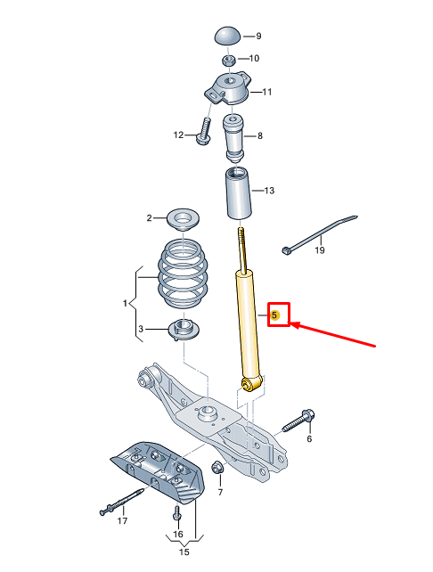 new audi q4 e-tron rear gas shock absorber 1ea513049bf original