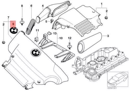 NEW BMW E46 SEDAN WAGON ENGINE COVER BMW EMBLEM BADGE 82MM 7785999 13717785999