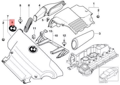 NEW BMW E46 SEDAN WAGON ENGINE COVER BMW EMBLEM BADGE 82MM 7785999 13717785999