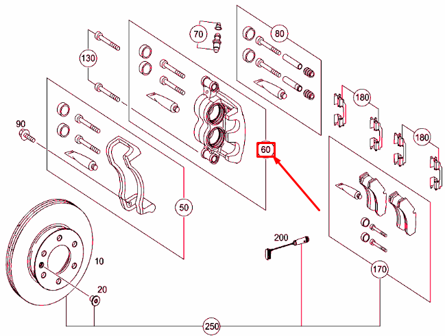 new mercedes-benz sprinter 906 front right brake caliper a0044205683 original