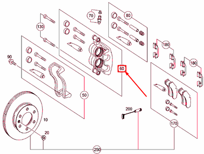 new mercedes-benz sprinter 906 front right brake caliper a0044205683 original