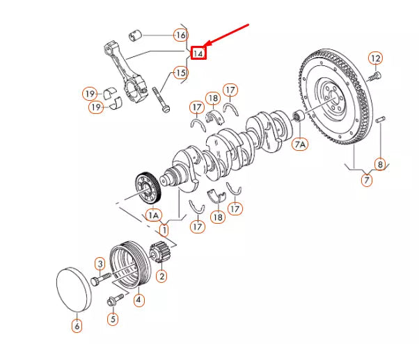 NEW VOLKSWAGEN JETTA A5 CRANKSHAFT CONNECTING ROD 038105401G ORIGINAL