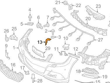 new mb c w204 front bumper cover reinforcement right a2048850816 original