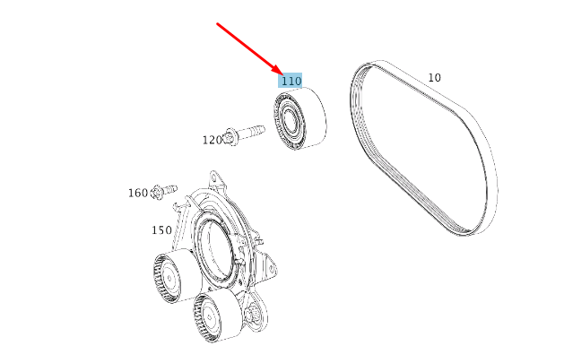 NEW MERCEDES-BENZ CLS C257 DRIVE BELT GUIDE PULLEY A2642060000 ORIGINAL