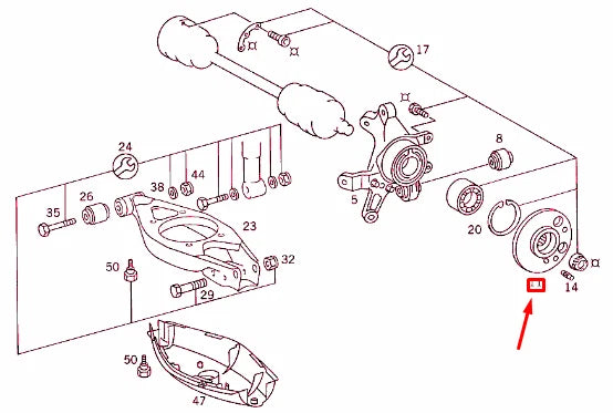 NEW MERCEDES-BENZ 190 W201 REAR AXLE FLANGE A2013500646 ORIGINAL