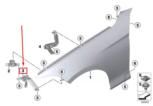 NEW BMW 3 GRAN TURISMO F34 FRONT RIGHT SIDE PANEL BRACKET 41357329536 ORIGINAL