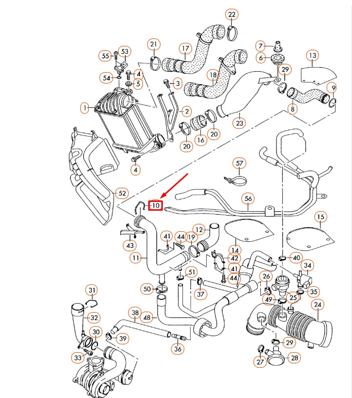 NEW AUDI TT 8N CHARGE AIR COOLER CLAMPING RING 06A145724B ORIGINAL