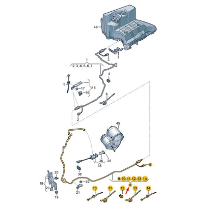 NEW AUDI A4 B9 REDUCING AGENT TRANSFER LINE 8W0131961F ORIGINAL