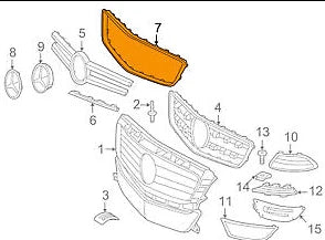 NEW MB CLS C218 FRONT BUMPER RADIATOR GRILLE CHROME SURROUND TRIM A2188850574
