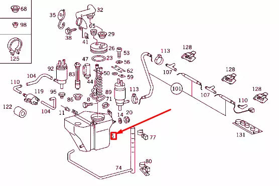 NEW MERCEDES-BENZ S W140 WINDSCREEN WASHER SYSTEM CONTAINER A1408600260 ORIGINAL