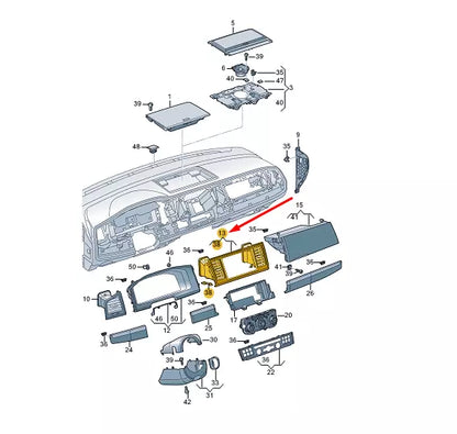 NEW VW TRANSPORTER T6 DASHBOARD CENTER PANEL WITH AIR VENT 7E5857038FGVK