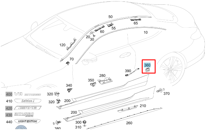 NEW MERCEDES-BENZ C W205 FASTENING CLIP A0029910971 ORIGINAL