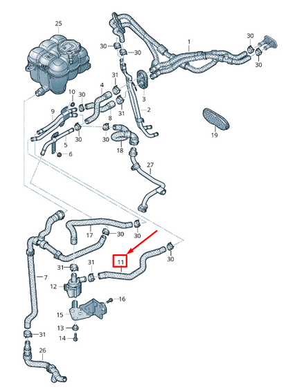 NEW AUDI Q7 4M ENGINE COOLANT HOSE 4M0819372DH ORIGINAL