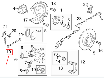 NEW VW GOLF VII 5G MK7 REAR BRAKE HOSE 5QM611775C ORIGINAL