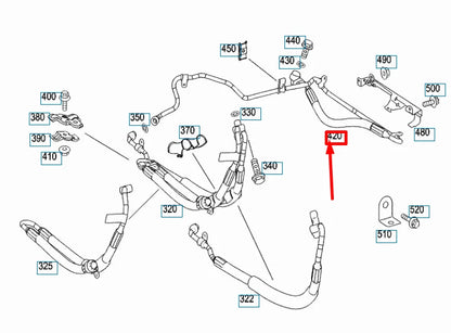 NEW MB S W220 PULSATION DAMPER SEPARATION POINT LINE LHD A2203205472 ORIGINAL