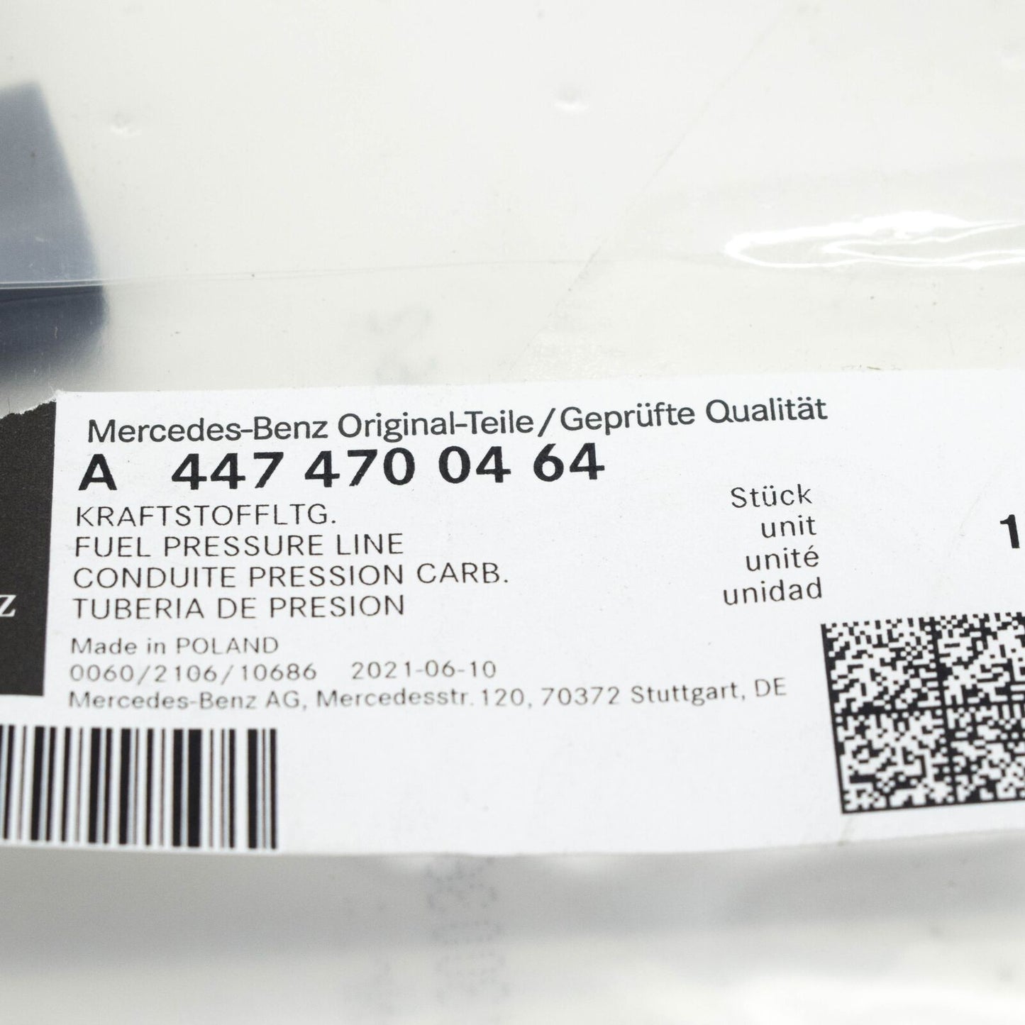 NEW MB VITO W447 ADBLUE ADDITIVE FUEL PRESSURE LINE LHD A4474700464 ORIGINAL