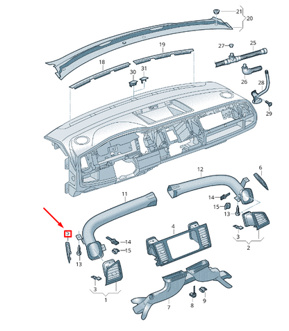 new vw transporter vi t6 left door window air vent 7e0819111a82v original