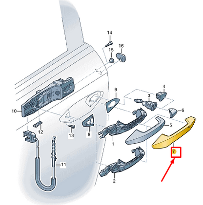 new audi q4 e-tron left outer door handle trim plate rhd 8y0839239agru original