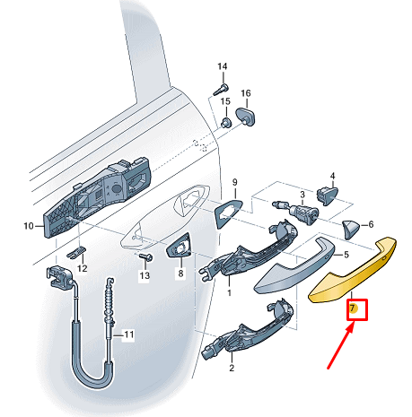 new audi q4 e-tron left outer door handle trim plate rhd 8y0839239agru original