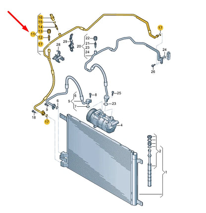 NEW VW T-CROSS C11 REFRIGERANT LINE LHD 2Q1816741D ORIGINAL
