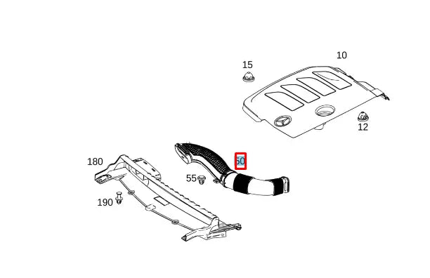 NEW MERCEDES-BENZ GLC X253 UPPER AIR INTAKE TUBE A2640907200 ORIGINAL