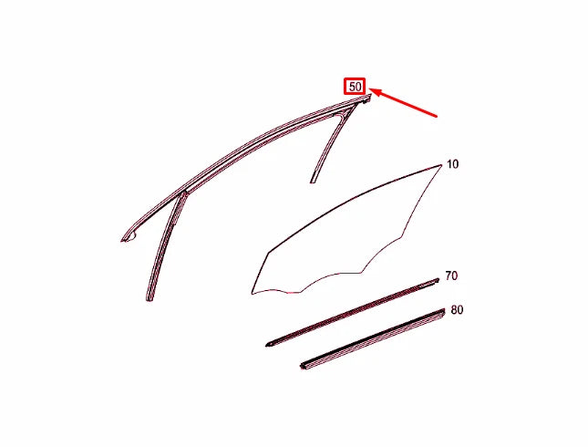 NEW MERCEDES-BENZ A W176 FRONT LEFT DOOR WINDOW GUIDE RAIL A1767251100 ORIGINAL