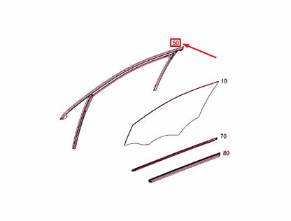 NEW MERCEDES-BENZ A W176 FRONT LEFT DOOR WINDOW GUIDE RAIL A1767251100 ORIGINAL