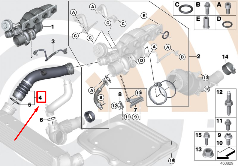 new bmw x3 f25 charge air pressure hose 13717597591 7597591 original