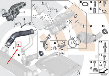 new bmw x3 f25 charge air pressure hose 13717597591 7597591 original