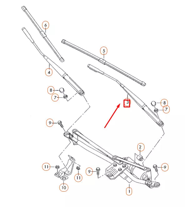 NEW AUDI TT 8J FRONT LEFT AERO WIPER BLADE LHD 8J1955407B1P9 ORIGINAL