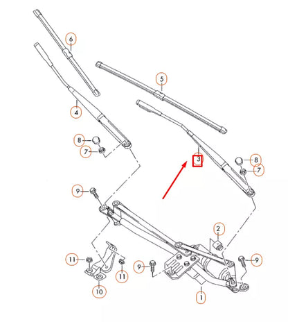 NEW AUDI TT 8J FRONT LEFT AERO WIPER BLADE LHD 8J1955407B1P9 ORIGINAL