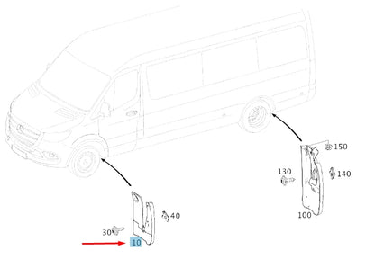 NEW MERCEDES-BENZ SPRINTER W907 FRONT LEFT MUDGUARD FLAP A91088900009051