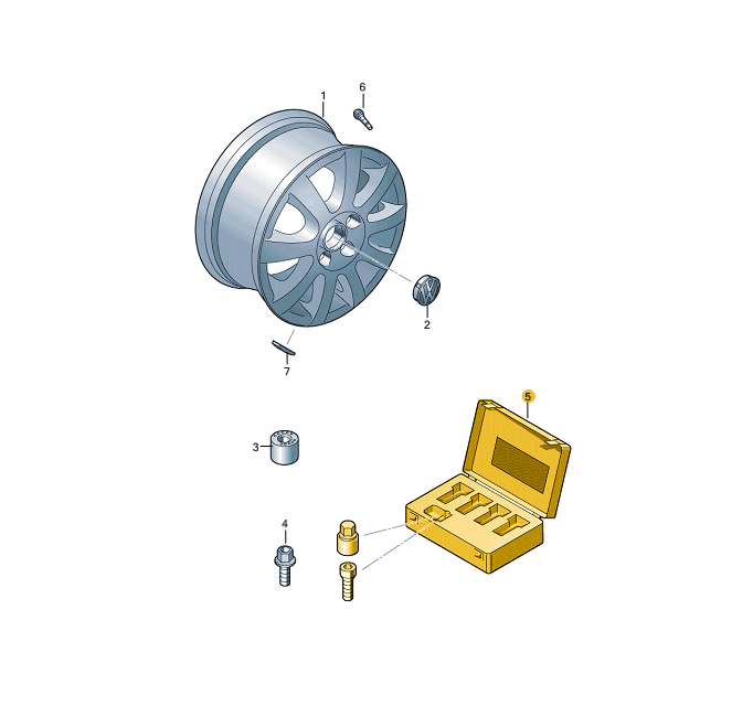 NEW VW T-ROC ANTI-THEFT WHEEL BOLT WITH ADAPTER WHT001814 ORIGINAL