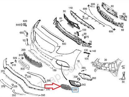 NEW MERCEDES-BENZ C-CLASS W205 FRONT BUMPER LEFT GRILLE A2058852523 2016