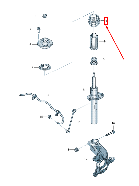 new vw beetle 5c front coil spring 5c0411105b original