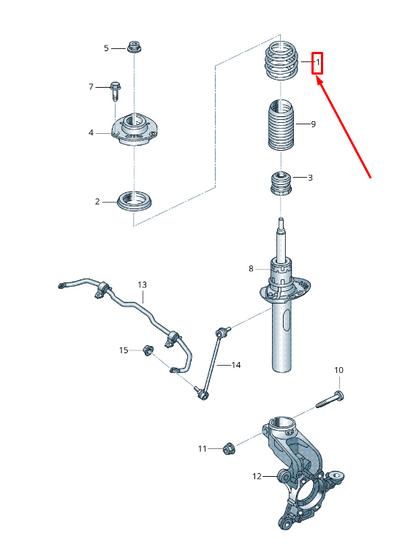 new vw beetle 5c front coil spring 5c0411105b original