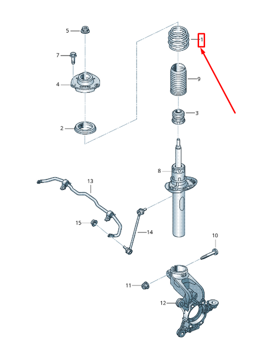 new vw beetle 5c front coil spring 5c0411105b original