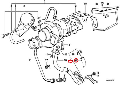 NEW BMW 5 E34 TURBOCHARGER HOSE 11427796055 7796055 ORIGINAL