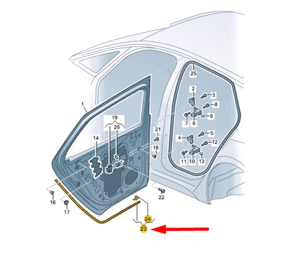 NEW VOLKSWAGEN ID.3 E11 REAR RIGHT DOOR OUTER SEAL 10A839700 ORIGINAL